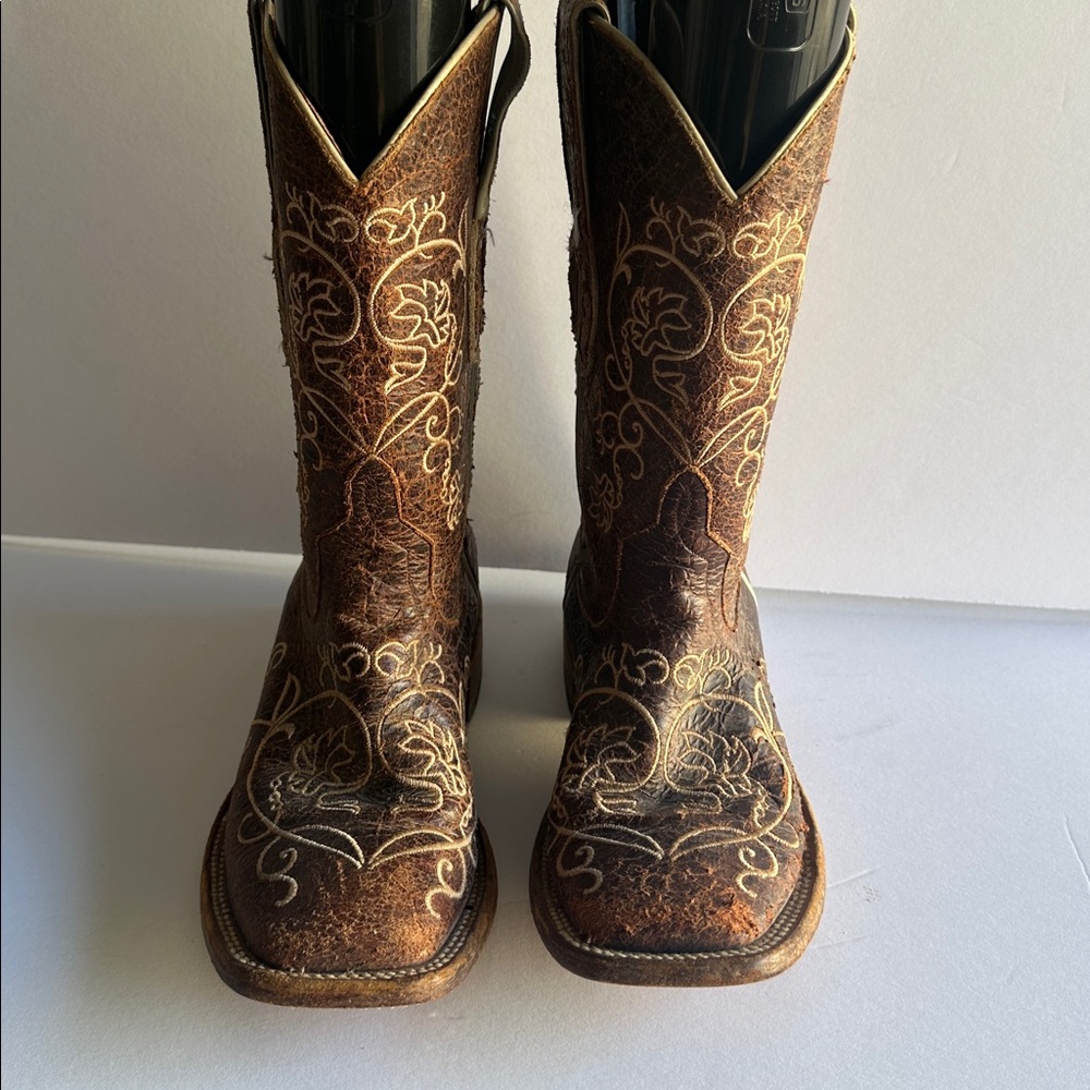 Macio Bean Sz 6 Embroidered Square Toe Boho Western Cowgirl Boots - Picture 3 of 15